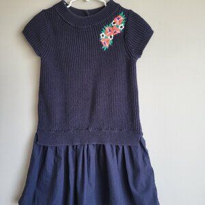 Embroidered Janie and Jack navy blue dress size 6-6x